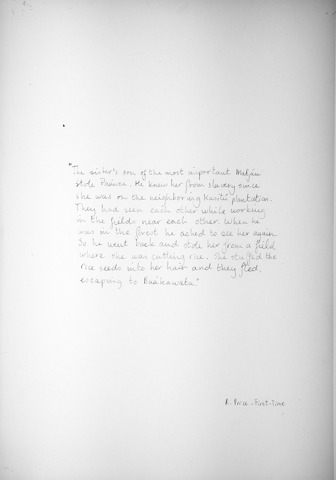 Tekst uit 'First Time' Richard Price