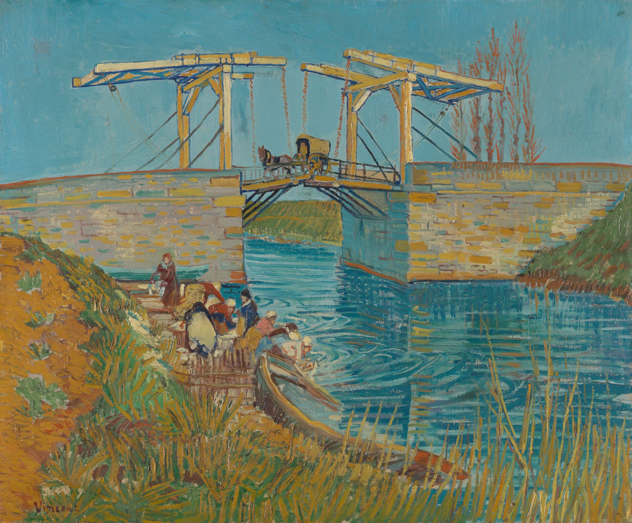 Vincent van Gogh, Brug te Arles (Pont de Langlois), midden maart 1888 / Bridge at Arles (Pont de Langlois), mid March 1888 olieverf op doek/oil on canvas 53,4 x 64 cm, Kröller-Müller Museum