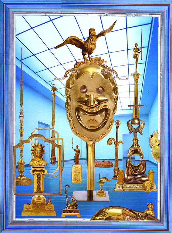 ‘Golden Game’, 35 x 48 cm. 2021. Collage. Collectie kunstenaar 