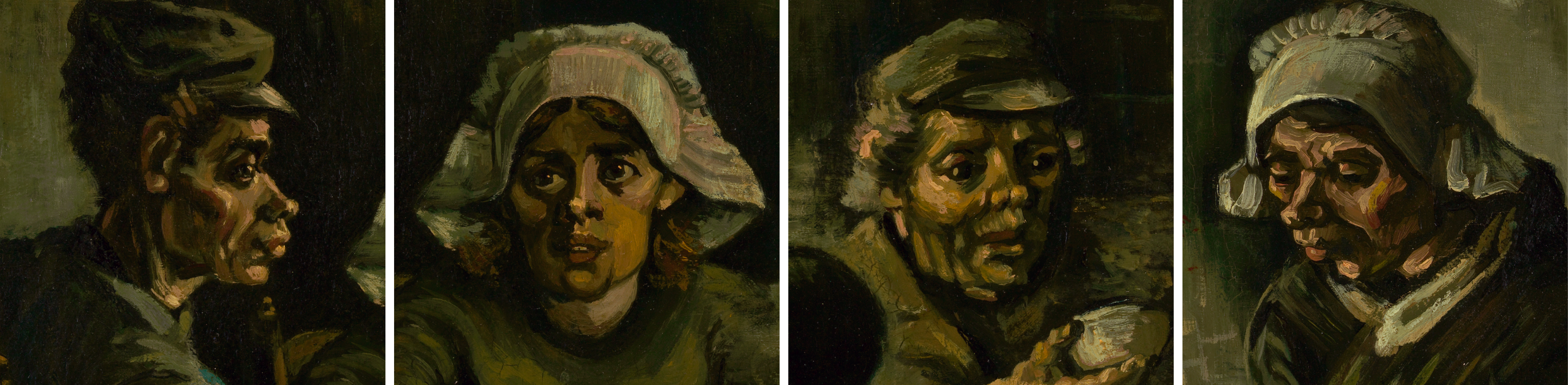 Details van Vincent van Gogh, 'De aardappeleters', april-mei 1885, olieverf op doek, 82 x 114 cm, Van Gogh Museum, Amsterdam (Vincent van Gogh Stichting)