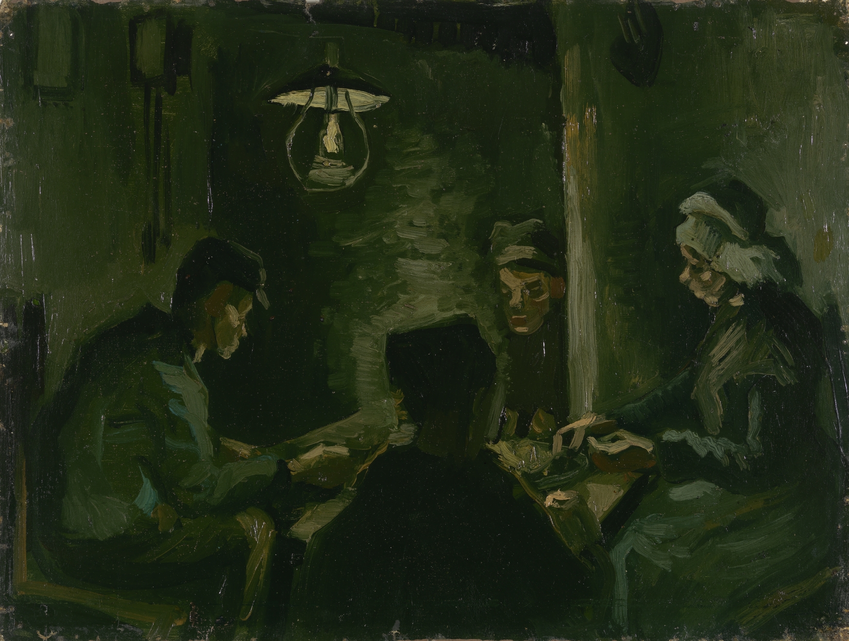 Vincent van Gogh, 'Studie voor 'De aardappeleters'', april 1885, olieverf op doek, 33.6 x 44.5 cm, Van Gogh Museum, Amsterdam (Vincent van Gogh Stichting)
