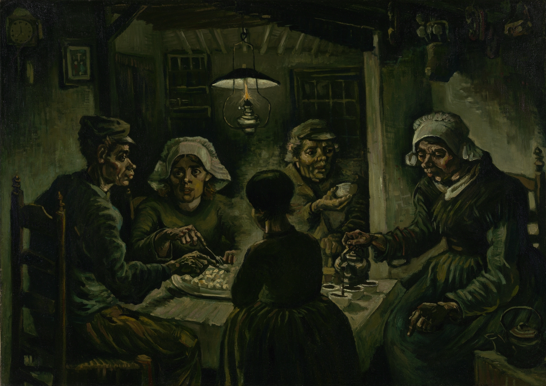 Vincent van Gogh, 'De aardappeleters', april-mei 1885, olieverf op doek, 82 x 114 cm, Van Gogh Museum, Amsterdam (Vincent van Gogh Stichting)